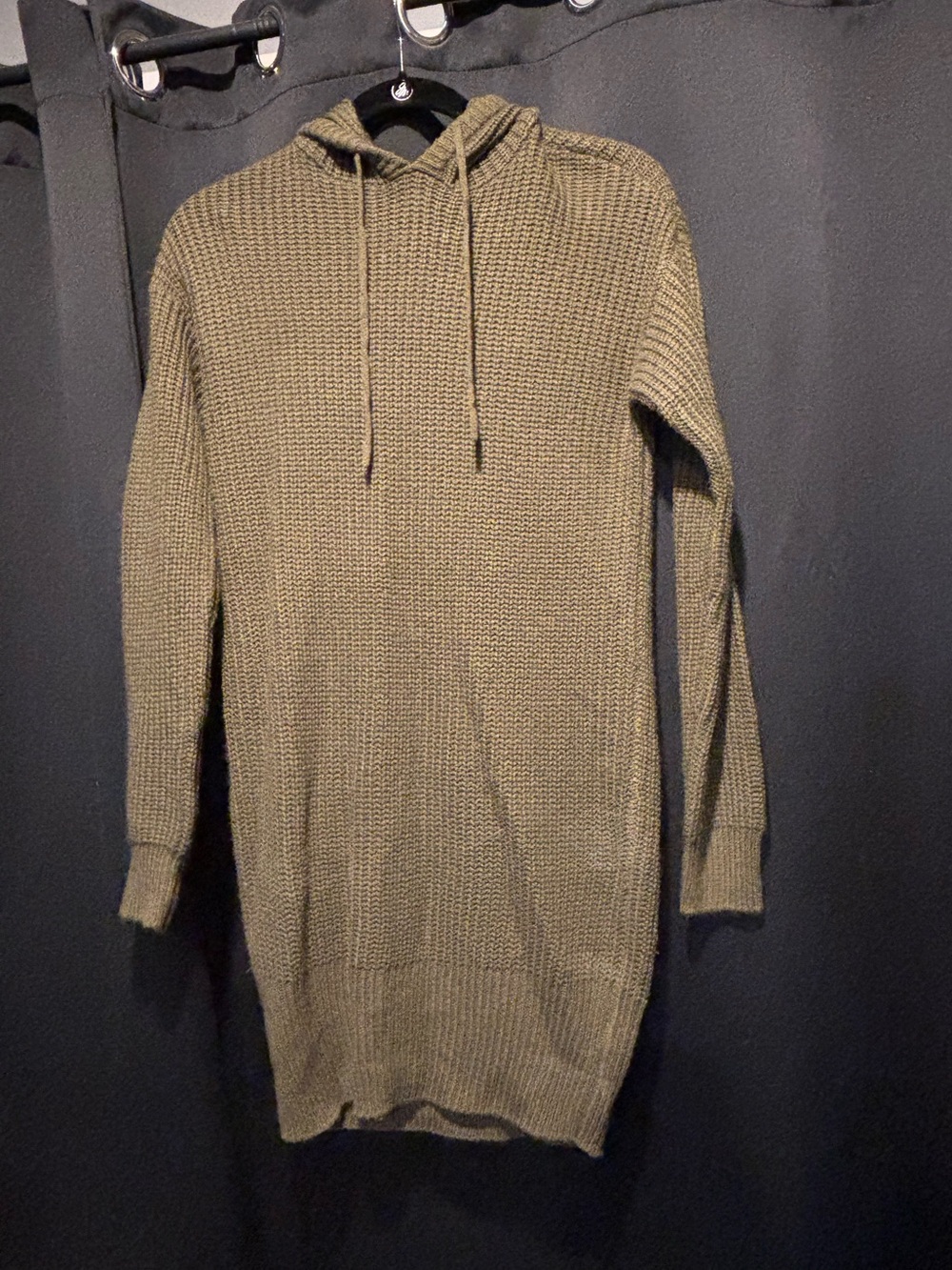 New Look Olive Green Knit Hoodie Sweater